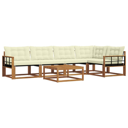 Set di divani da esterno con cuscino 6 pcs Naturale e Crema | homemem39