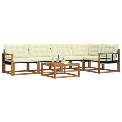 Set di divani da esterno con cuscino 6 pcs Naturale e Crema | homemem39