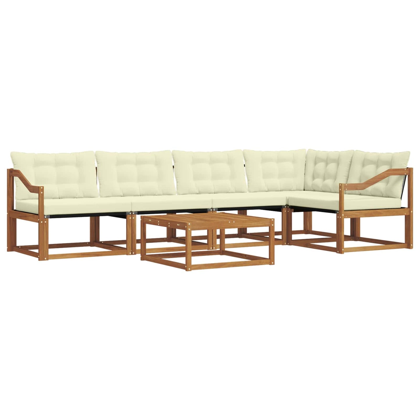 Set di divani da esterno con cuscino 6 pcs Naturale e Crema | homemem39