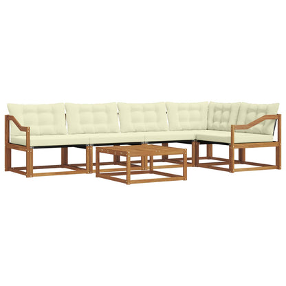 Set di divani da esterno con cuscino 6 pcs Naturale e Crema | homemem39