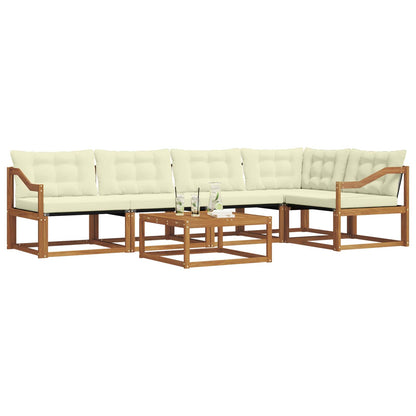Set di divani da esterno con cuscino 6 pcs Naturale e Crema | homemem39