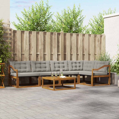 Set di divani da esterno 6 pcs Grigio Naturale e Chiaro | homemem39