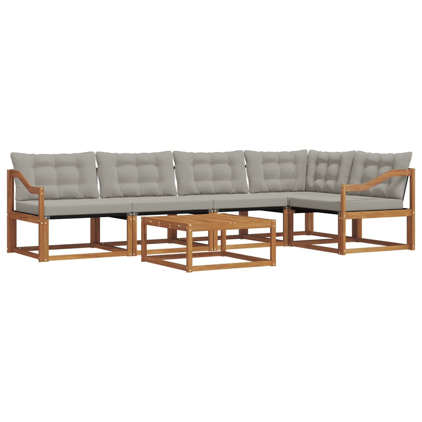Set di divani da esterno 6 pcs Grigio Naturale e Chiaro | homemem39