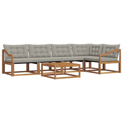 Set di divani da esterno 6 pcs Grigio Naturale e Chiaro | homemem39