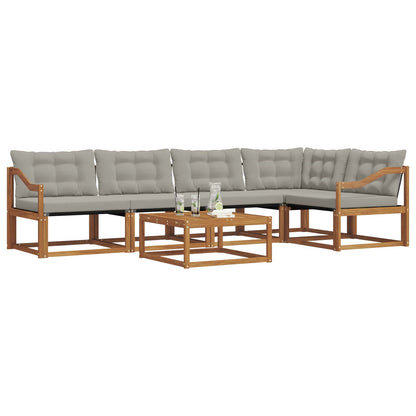 Set di divani da esterno 6 pcs Grigio Naturale e Chiaro | homemem39