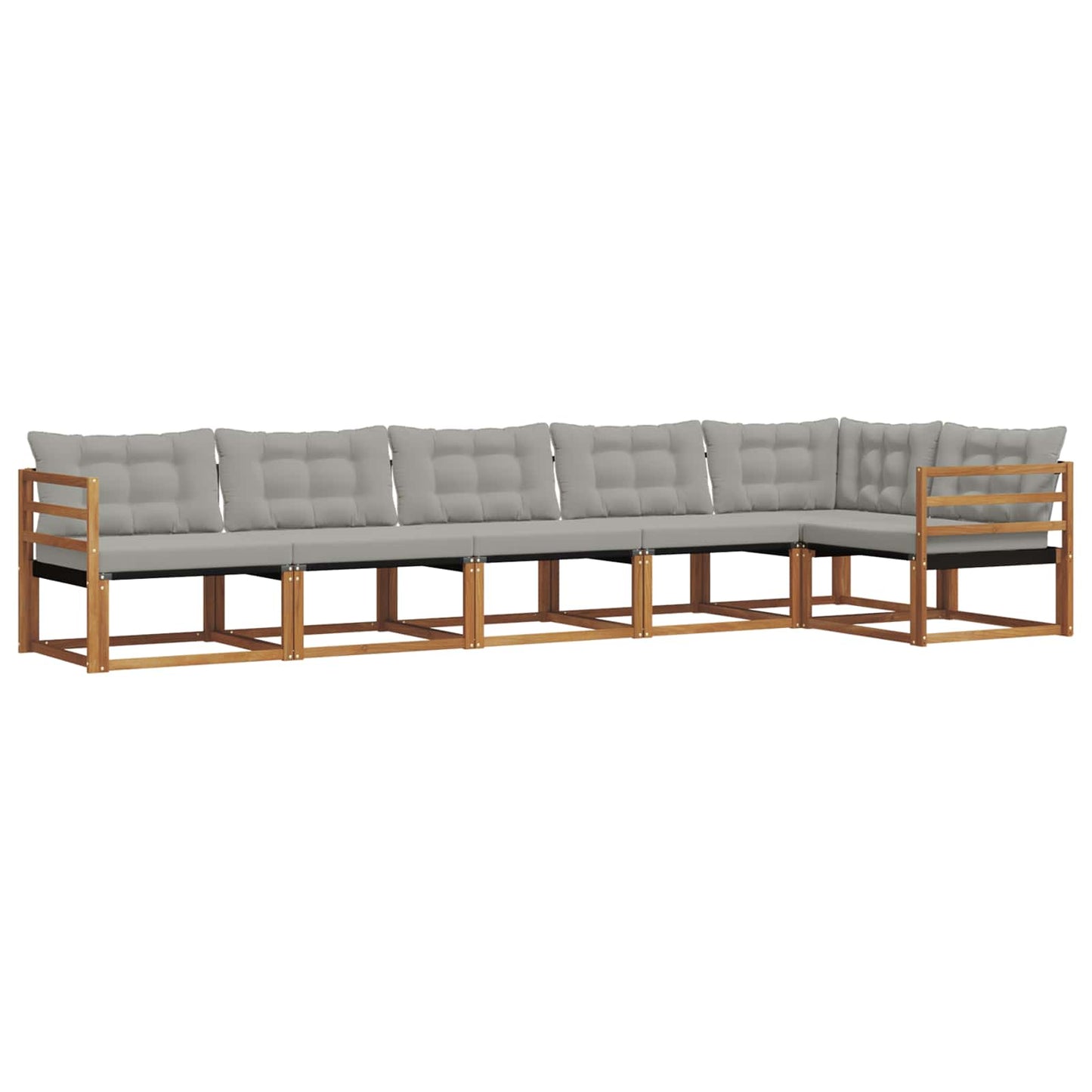 Set di divani da esterno 6 pcs Grigio Naturale e Chiaro | homemem39