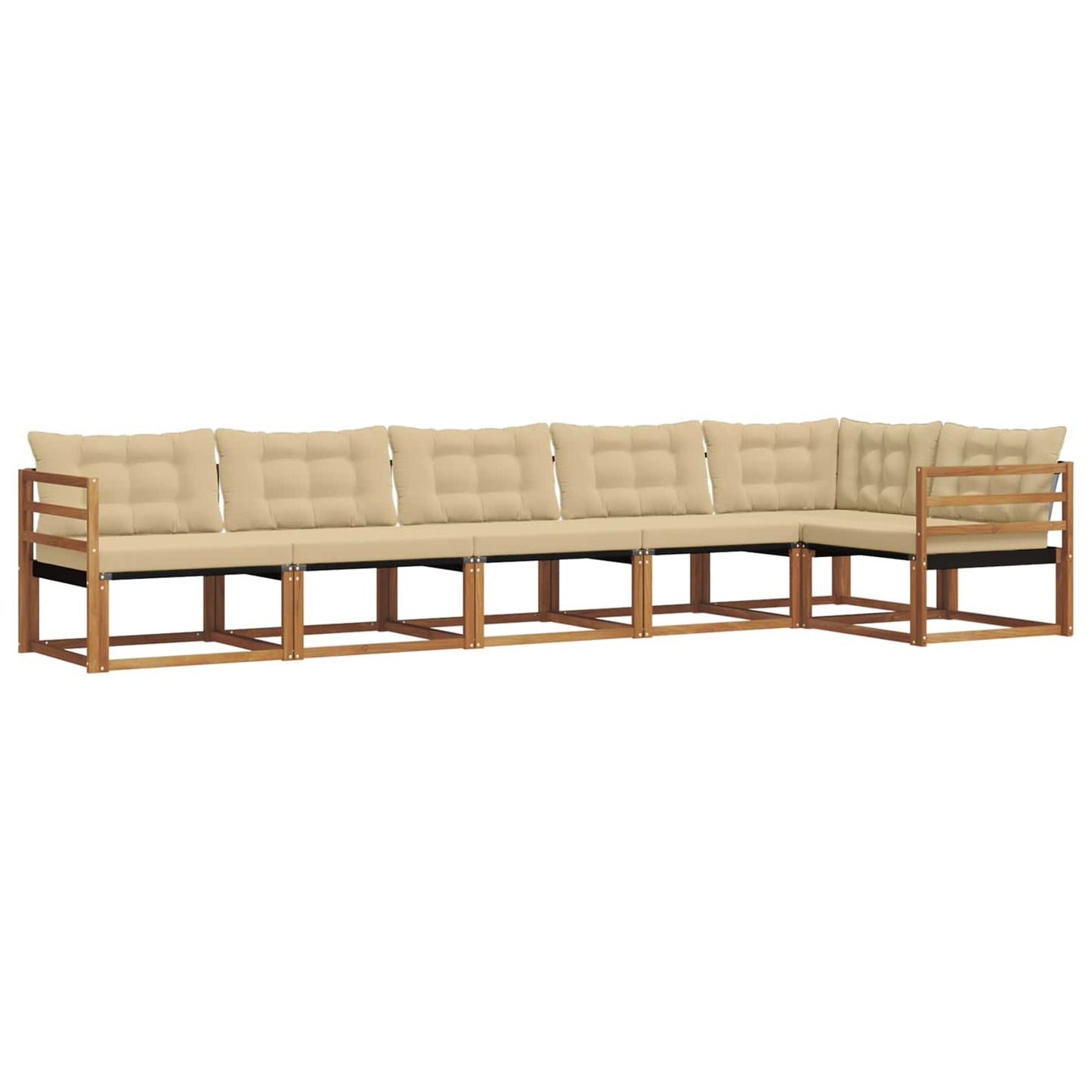 Set di divani da esterno con cuscino 6 pcs Naturale e Beige
