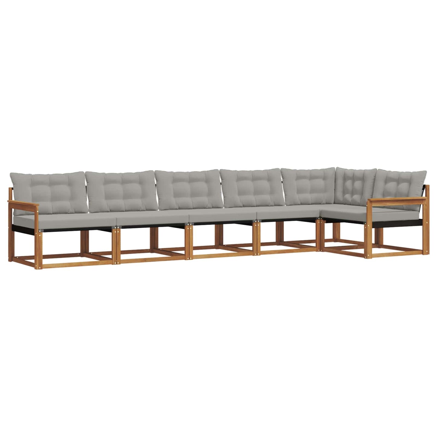 Set di divani da esterno 6 pcs Grigio Naturale e Chiaro | homemem39