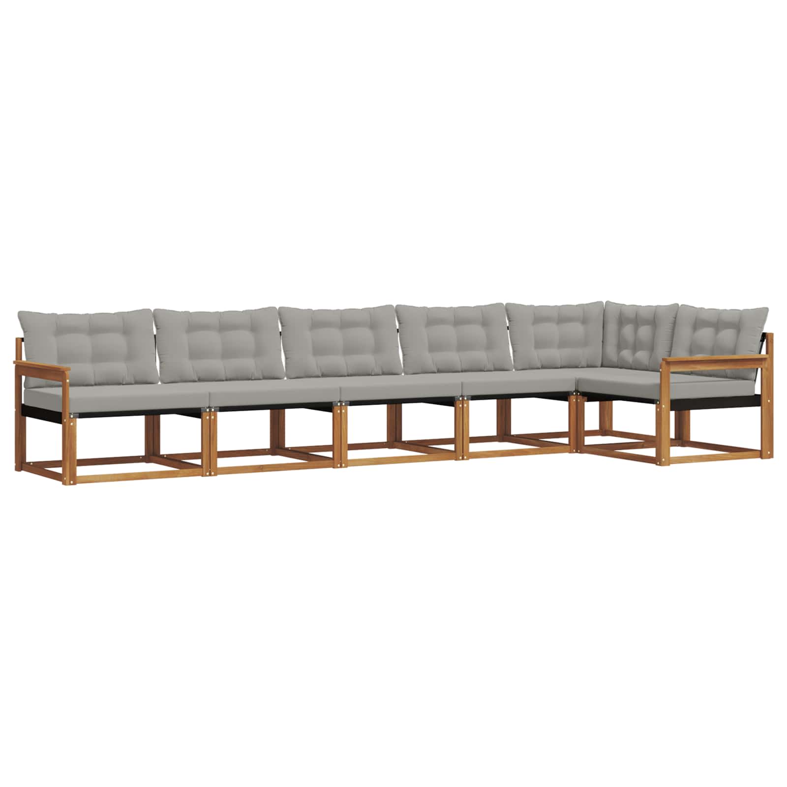 Set di divani da esterno 6 pcs Grigio Naturale e Chiaro | homemem39