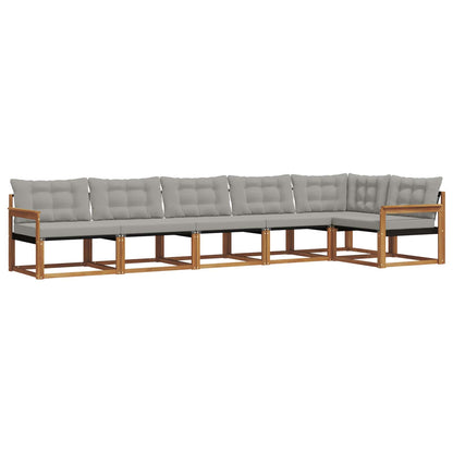 Set di divani da esterno 6 pcs Grigio Naturale e Chiaro | homemem39