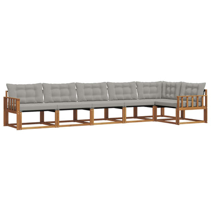 Set di divani da esterno 6 pcs Grigio Naturale e Chiaro | homemem39