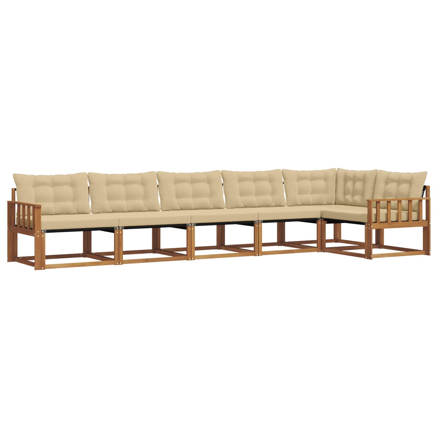 Set di divani da esterno con cuscino 6 pcs Naturale e Beige | homemem39