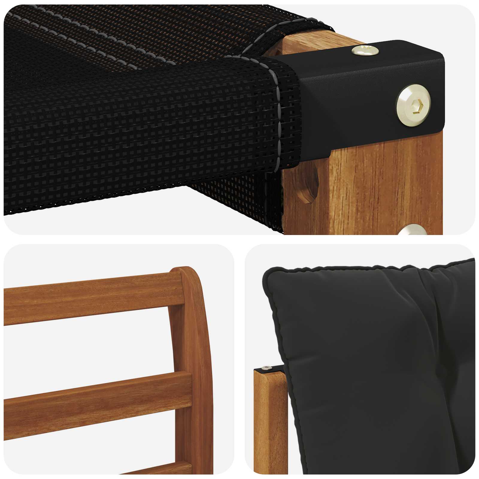Set di divani da esterno con cuscino 6 pcs Naturale e Nero | homemem39