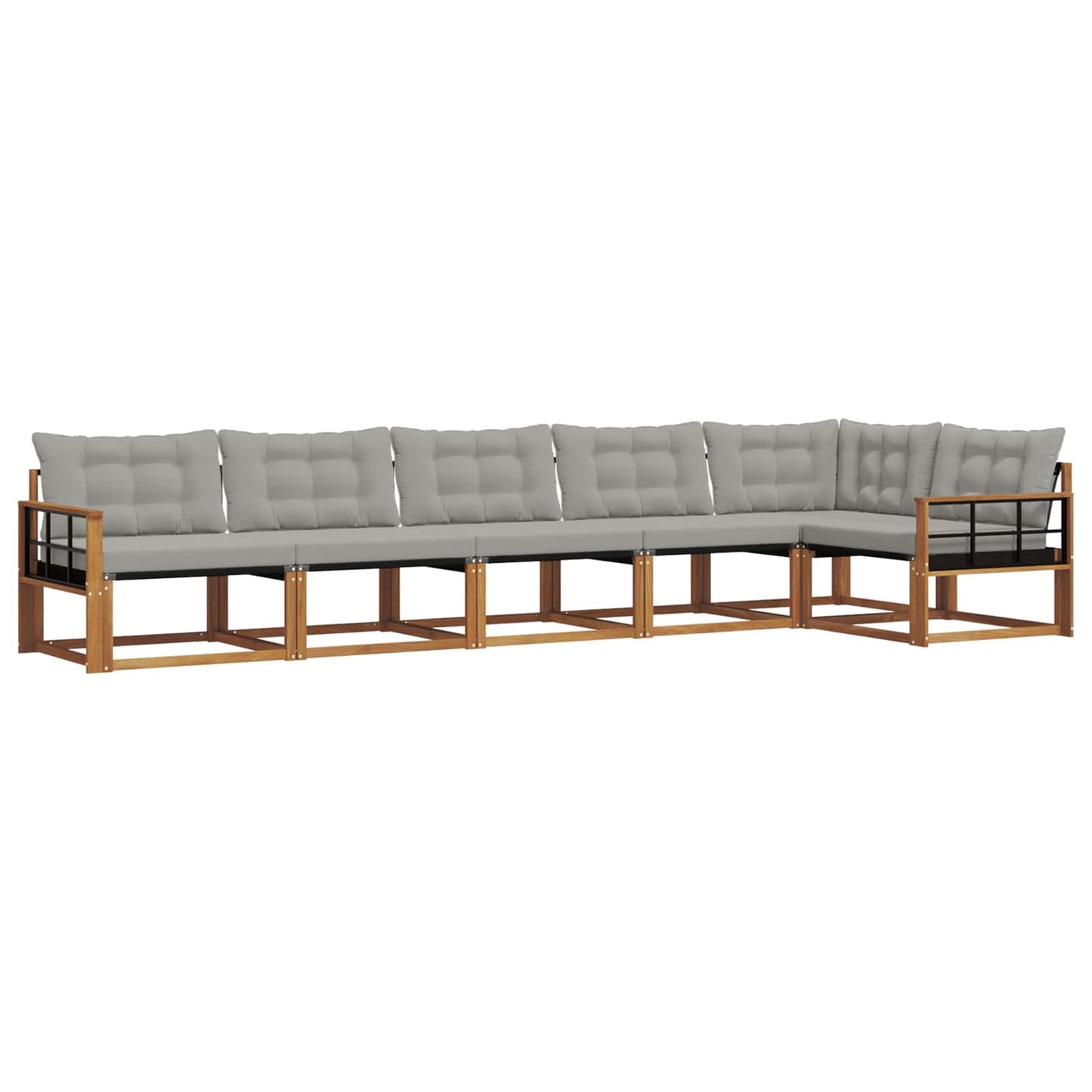 Set di divani da esterno 6 pcs Grigio Naturale e Chiaro | homemem39