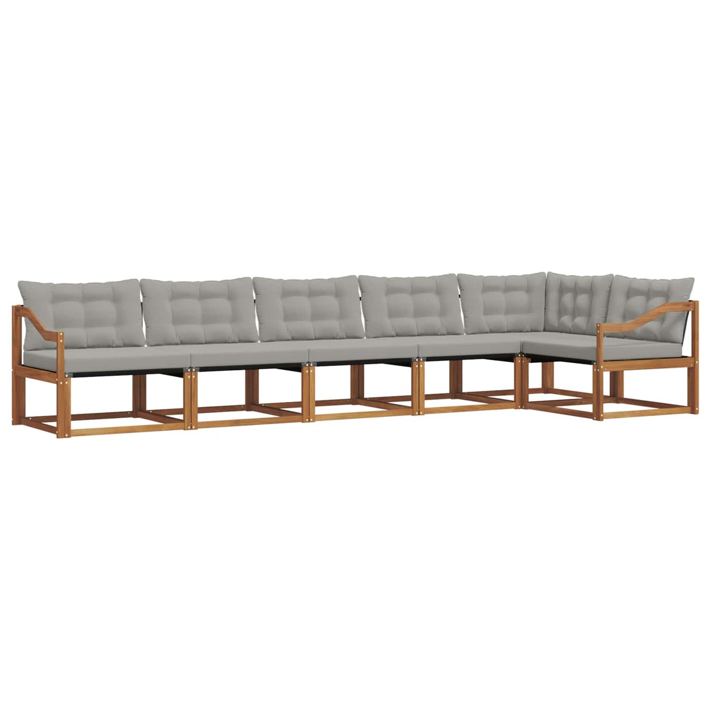 Set di divani da esterno 6 pcs Grigio Naturale e Chiaro | homemem39