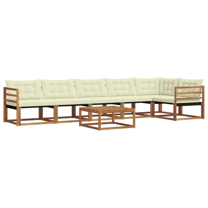 Set di divani da esterno con cuscino 7 pcs Naturale e Crema