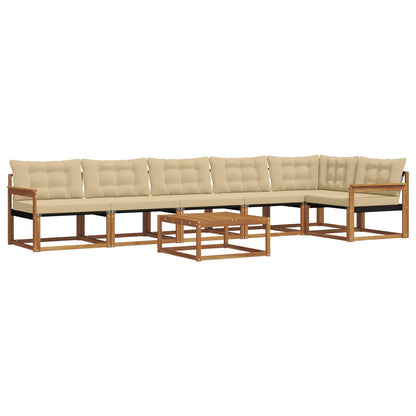 Set di divani da esterno con cuscino 7 pcs Naturale e Beige | homemem39