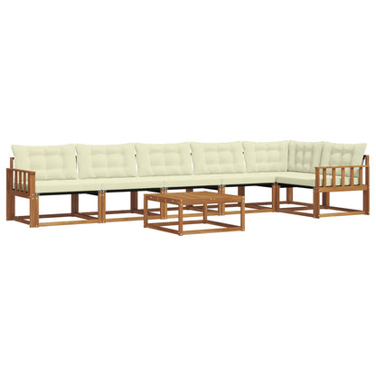 Set di divani da esterno con cuscino 7 pcs Naturale e Crema | homemem39