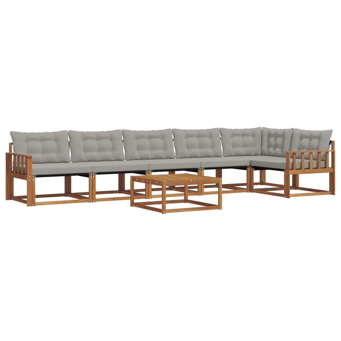 Set di divani da esterno 7 pcs Grigio Naturale e Chiaro | homemem39