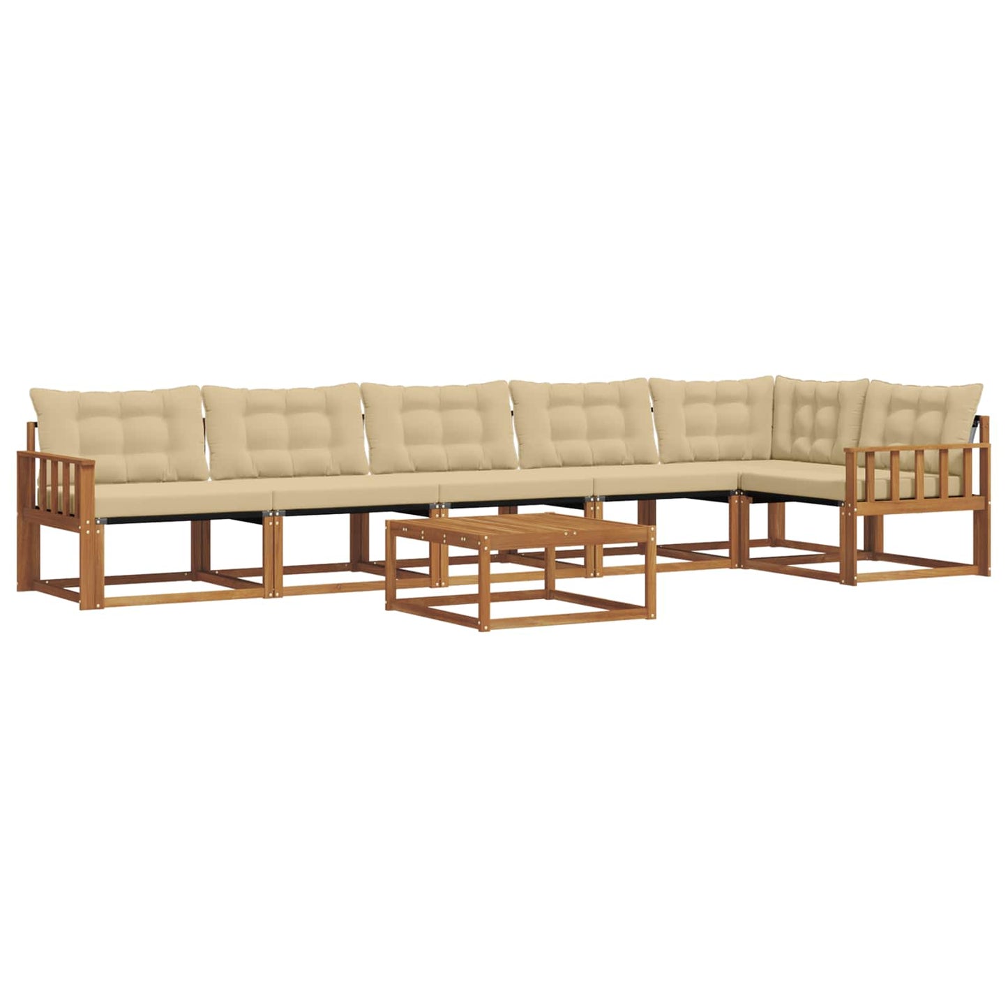 Set di divani da esterno con cuscino 7 pcs Naturale e Beige