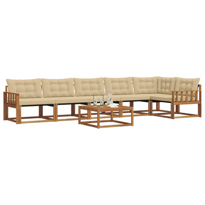 Set di divani da esterno con cuscino 7 pcs Naturale e Beige