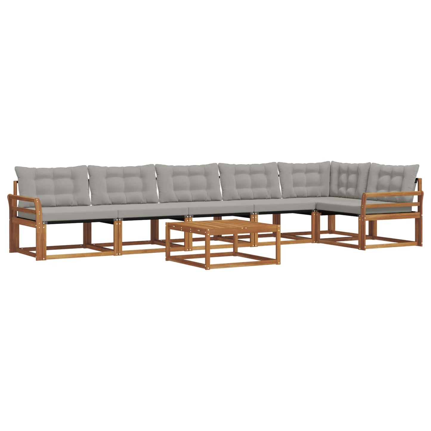 Set di divani da esterno 7 pcs Grigio Naturale e Chiaro | homemem39