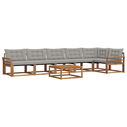 Set di divani da esterno 7 pcs Grigio Naturale e Chiaro | homemem39