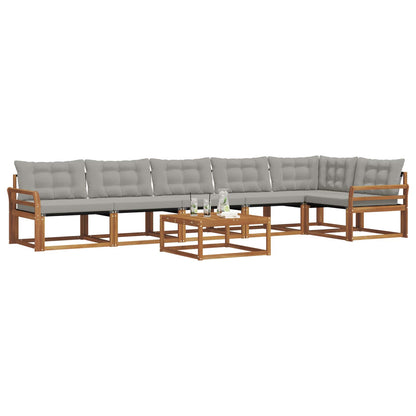 Set di divani da esterno 7 pcs Grigio Naturale e Chiaro | homemem39