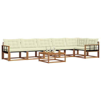 Set di divani da esterno con cuscino 7 pcs Naturale e Crema
