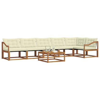 Set di divani da esterno con cuscino 7 pcs Naturale e Crema | homemem39