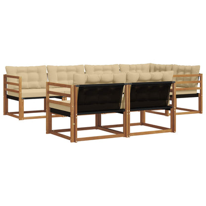 Set di divani da esterno con cuscino 7 pcs Naturale e Beige