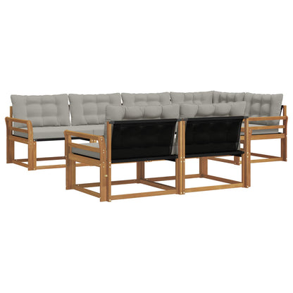 Set di divani da esterno 7 pcs Grigio Naturale e Chiaro | homemem39