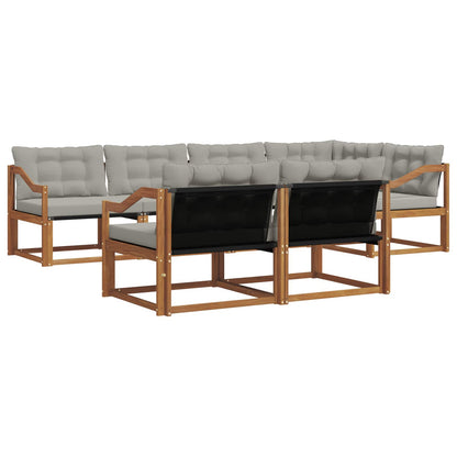Set di divani da esterno 7 pcs Grigio Naturale e Chiaro | homemem39