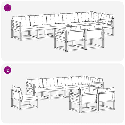 Set di divani da esterno 8 pcs Grigio Naturale e Chiaro | homemem39