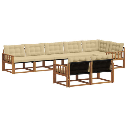 Set di divani da esterno con cuscino 8 pcs Naturale e Beige | homemem39