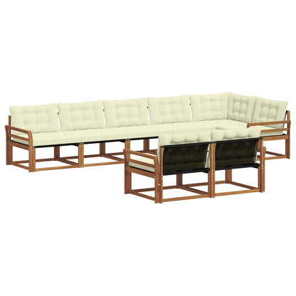 Set di divani da esterno con cuscino 8 pcs Naturale e Crema