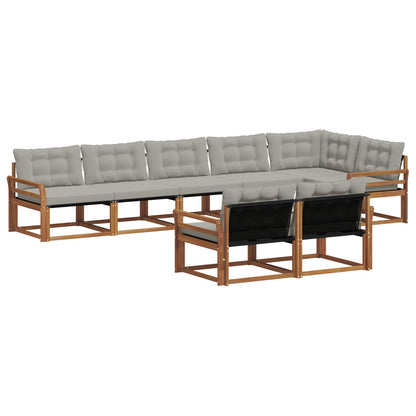 Set di divani da esterno 8 pcs Grigio Naturale e Chiaro | homemem39