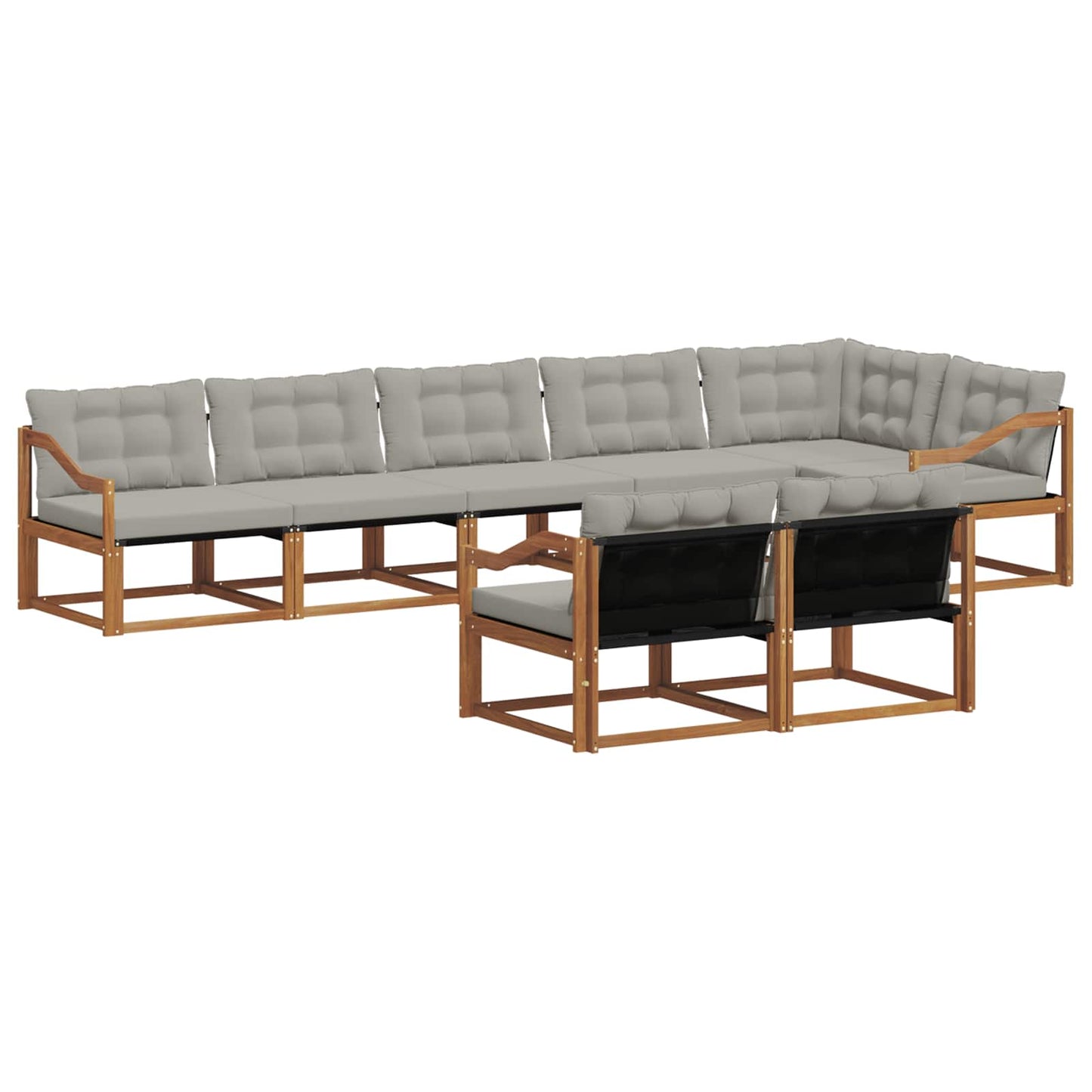 Set di divani da esterno 8 pcs Grigio Naturale e Chiaro | homemem39