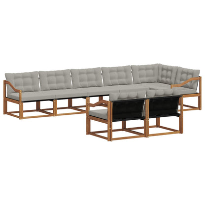 Set di divani da esterno 8 pcs Grigio Naturale e Chiaro | homemem39