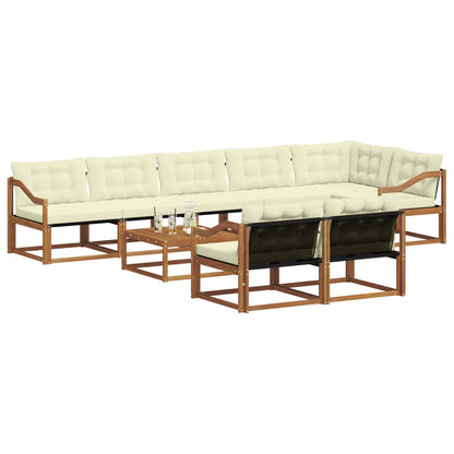 Set di divani da esterno con cuscino 9 pcs Naturale e Crema