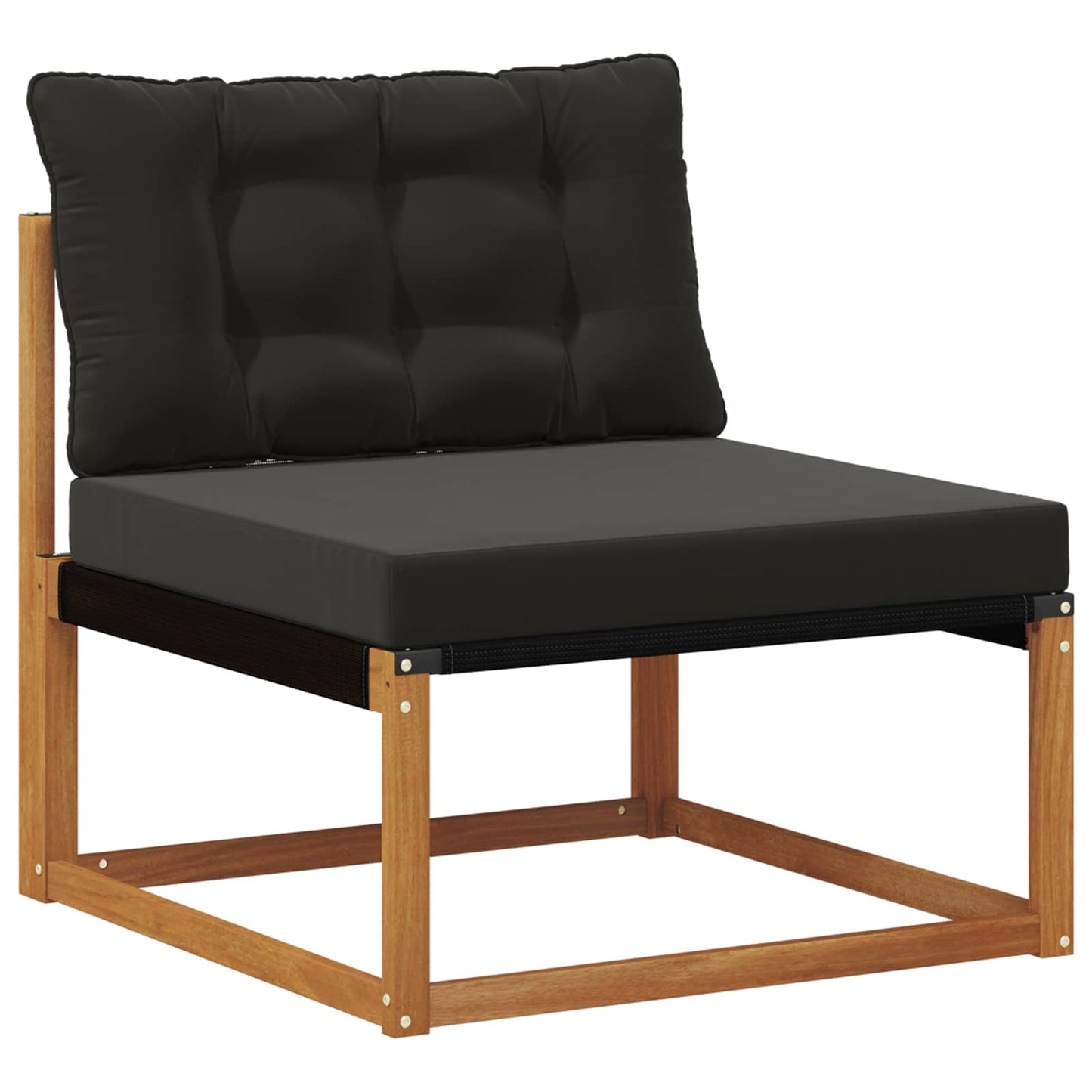 Set di divani da esterno con cuscino 6 pcs Naturale e Nero | homemem39