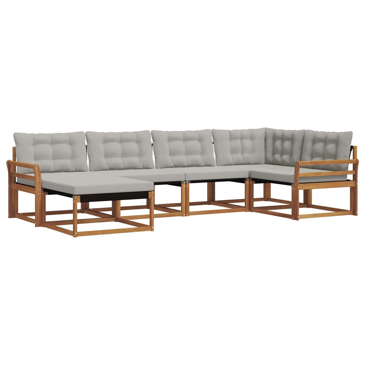 Set di divani da esterno 6 pcs Grigio Naturale e Chiaro | homemem39