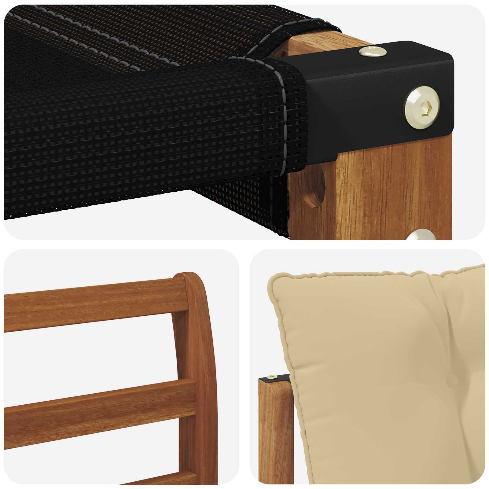 Set di divani da esterno con cuscino 6 pcs Naturale e Beige | homemem39