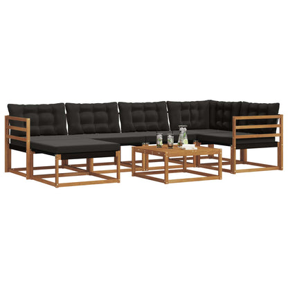 Set di divani da esterno con cuscino 19 pcs Naturale e Nero | homemem39