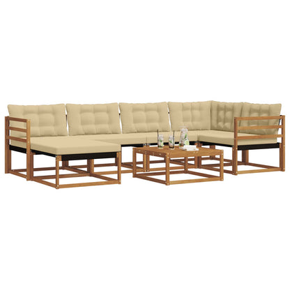 Set di divani da esterno con cuscino 19 pcs Naturale e Beige