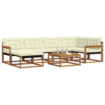 Set di divani da esterno con cuscino 19 pcs Naturale e Crema