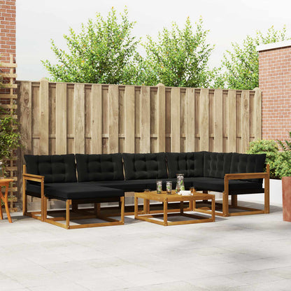 Set di divani da esterno con cuscino 19 pcs Naturale e Nero