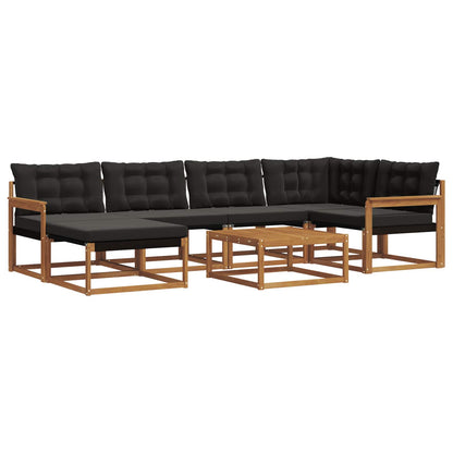 Set di divani da esterno con cuscino 19 pcs Naturale e Nero | homemem39