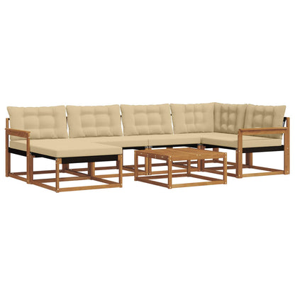 Set di divani da esterno con cuscino 19 pcs Naturale e Beige | homemem39