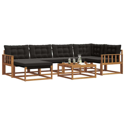 Set di divani da esterno con cuscino 19 pcs Naturale e Nero | homemem39
